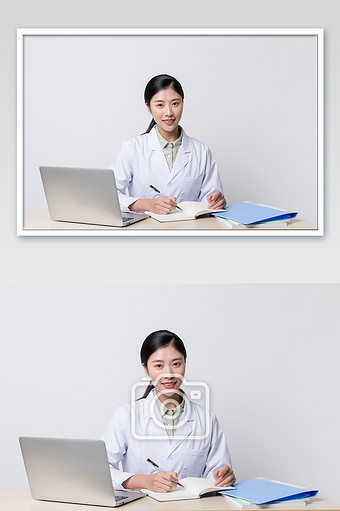 一家有药品和医生的药店的品牌插画